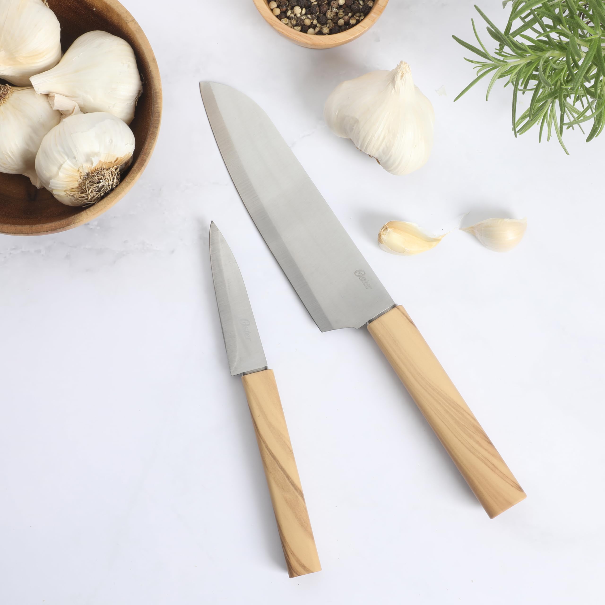 Osterナイフセット 20本　木製ブロック Amazon.com: Oster Huntingfield 2 Piece Knife Set - Olive Wood